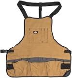 Dickies 16-Pocket Workshop Bib Apron, Durable Canvas Construction, Reinforced Edges, Adjustable Belt, Grey/Tan