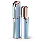 Facial Hair Remover for Women - as Seen on TV Painless Face Shaver - Electric Hair Removal Device for Face Lips Peach Fuzz with Light (Blue)
