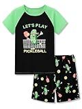 Tebbis Pajamas For Boys Fun Cartoon Pickle Play Pickleball Short Sleeves 2-Piece PJs Set Kid Comfy Sleepwear Size 10