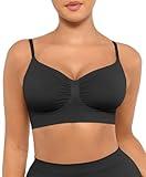 FeelinGirl Bralettes for Women No Underwire Supportive Full Coverage Basic Comfort Bra Black X-Large