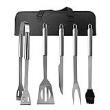 SDLQY-BBQ Grilling Tools Set - Stainless Steel Grilling Accessories with Free Portable Bag. (5PCS)