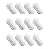 Hanes boys Extra Durable No Show Multipack athletic socks, White, Medium - 9-2.5 US