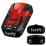 New Radar Detector for Cars with Voice Speed Prompt, 360 ° Detection，City/Highway Mode, Vehicle Speed Alarm System, Led Display, with Anti-Slip Mat EI-V7 （Red）