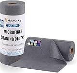 Homaxy Microfiber Cleaning Cloth Roll, 40 Pack Reusable Tear Away Towels, 11.8" x 11.8", Ultra Absorbent and Lint Free Cleaning Rags Towels for Car, House, Kitchen, Grey