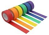 JONYEE Colored Masking Tape, Colored Painters Tape for Arts & Crafts, Labeling or Coding - Art Supplies for Kids - 6 Different Color Rolls - Masking Tape 1 Inch x 13 Yards (2.4cm X 12m)