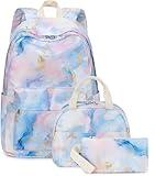 Bluboon Teen Girls School Backpack Kids Bookbag Set with Lunch Box Pencil Case Travel Laptop Backpack Casual Daypacks