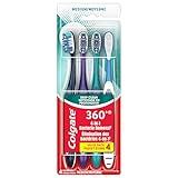 Colgate 360 Whole Mouth Clean , Medium Toothbrush for Adults, 4 Pack, Packaging May Vary