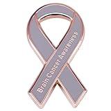 zhanghaoran Brain Cancer Awareness Enamel Pin Brain Cancer Ribbon Brooch Lapel Pin Gray Ribbon Pin for Cancer Survivors