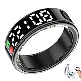 Smart Rings for Women Men,Fitness Tracker Ring,Smart Ring whth Display and Touch Button,IP68waterproof,Health Ring Tracks Heart Rate/Sleep/Steps/Blood Oxygen/Calorie/Distance,No Subscription(Black10)