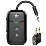 Airplane Bluetooth 5.4 Transmitter Adapter,Supports 2 AirPods/Headphones 2-in-1 Bluetooth Transmitter Receiver with aptX Low Latency,Wireless Adapter for Flight,TV,Gym,Tablets Car Stereo (Black)