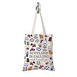 TSOTMO Scotland Makeup Bag Gift Edinburgh Gift Scotland Is Calling And I Must Go Zipper Bag Gift For Scottish (SCOTLAND tote)
