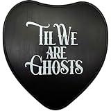 0.5'' Thick Solid Wooden Black Heart Shaped Goth Decor Aesthetic, Til We Are Ghosts Sign for Gothic Wall Decor Horror Room