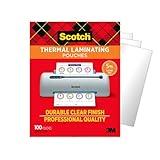 Scotch Thermal Laminating Pouches, 100 Count, Clear, 5 mil., Laminate Business Cards, Banners and Essays, Ideal Office or School Supplies, Fits Letter Sized Paper (8.9 in. × 11.4 in.)