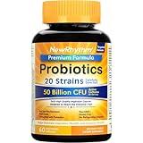 NewRhythm Probiotics 50 Billion CFU 20 Strains, 60 Veggie Capsules, Targeted Release Technology, Stomach Acid Resistant, No Need for Refrigeration, Non-GMO, Gluten Free