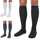 Medical Compression Socks for Women and Men 3 Pairs 20-30 mmHg Knee High Christmas Compression Stockings Circulation Best for Running Athletic Nurses (03 Black/White/Gray, Large-X-Large)