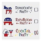 Iconikal Political Party Napkins Dinner Size Disposable Paper Napkins, Non-Political Democrat, Republican, Cocktail Party, 75-Count
