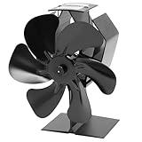 whicow Wood Stove Fan for Buddy Heater, Wood Stove Fan Heat Powered, Thermal Fireplace Fan, Woodstove with Bracket Fixed on Propane Space Heater/Mr. heater, Camping Outdoor/Indoor Use