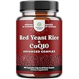 Red Yeast Rice with CoQ10 Supplement - Extra Strength Red Yeast Rice 1200 mg. Capsules with CoQ10 100mg Per Serving - Heart Health Supplement 3rd Party Tested Vegan Non-GMO & Citrinin-Free (2 Months)