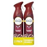 Febreze Air Mist Air Freshener Spray, Odor-Fighting Room Spray, Air Fresheners for Home and Bathroom and Kitchen, Aerosol Can, Cranberry Crumble Scent, 8.8oz, 2 Count