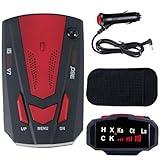 JINYI Car Radar Detector, Laser Radar Detectors, 360° GPS Speed Police Safe 16 Band Voice Alert,1080P HD Auto Focus Webcam with Microphone (RED)