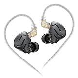 KZ Zax in Ear Headphones 7BA+1DD Hybrid 16 Drivers HiFi Noise Cancelling in Ear Monitor, Zin Alloy Shell Metal Wired Earphone with 3.5mm Jack Detachable 2 Pin 0.75mm Cable (No mic, Black)