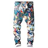 NP Men's Spring Graffiti Jeans Men Denim Pants Male