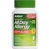 ValuMeds 24-Hour Allergy Medicine Antihistamine for Pollen, Hay Fever, Dry, Itchy Eyes, Allergies | Cetirizine HCl 10mg Caplets, Compare to Leading Brand (300 Count)