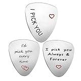 Husband Boyfriend Gifts - Guitar Picks Gifts for For Guitarist Musician, Valentine's Day Gift for Him, Wedding Gift for Men (Pack of 3 Mixed Style)