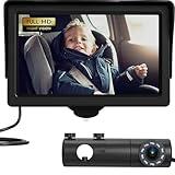 GROWNSY Baby Car Camera, HD Display Baby Car Mirror with Night Vision Feature, 4.3 inch Baby Car Camera with Monitor Wide Clear View, Backseat Camera Rear Facing to Observe Baby’s Every Move