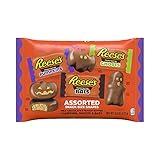 REESE'S Assorted Milk Chocolate Peanut Butter Snack Size Shapes Candy, Halloween, 9.6 oz Variety Bag