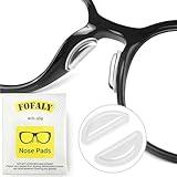 FOFALY Nose Pads for Glasses, Anti-Slip Silicone Eyeglass Nose Pads, 2.5mm Heightened Airbag Cushions, Comfortable D-Shaped Adhesive Replacement Nose Pad for Sunglasses (5 Clear Pairs)