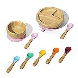 Rainbow Gift Set Pink - Baby Shower, Baby Registry, Home Set & More. Baby Girl, Baby Boy, Unisex. Baby Bowl Set + Baby Plate Set + Assorted Baby Spoons Set. BPA Free