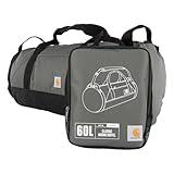 Carhartt Classic Round Duffel with Utility Pouch, Heavy-Duty, Water-Resistant Packable Gear Bag for Jobsite, Gym, and Travel, Gravel, 60L