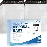 Calvana100 Pcs Extra Thick Adult Diaper Disposable Bags Odor Tight Sealing Disposal Bags Tear Resistance Adult Diaper Genie Extra Large Prevents Leakage Incontinence Disposal Bags (12 X 17 In)