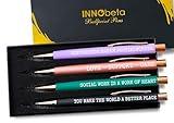 InnoBeta Social Worker Gifts for Women, Ballpoint Pen Set of 4 with Inspirational Quote, Office Tools for Social Workers