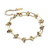 DEINDEIMI New For Arrival Luxury Gold Color Chunky Bracelet For Women Men Fashion New For Waterproof Jewelry Ladies Gift Party Wedding Jewelry Fashion Accessories For You