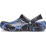 Crocs Unisex-Adult Bistro Graphic Clogs, Slip Resistant Work Shoes, Black/Lightning, 11 Men/13 Women