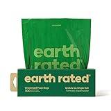 Earth Rated Dog Poop Bags, Thick Grab and Go Single Roll, Ideal for Backyard Pickups, Unscented, 300 Count