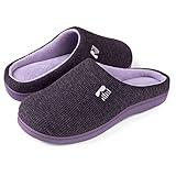 RockDove Women's Original Two-Tone Memory Foam Slipper, Size 7-8 US Women, Eggplant