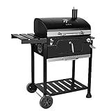 Royal Gourmet CD1824G 24 Inch Charcoal Grill with Foldable Side Table, Outdoor BBQ Grill with 490 Sq. In. Cooking Area for Picnic and Camping Grilling, Black