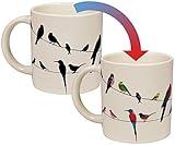 The Unemployed Philosophers Guild Birds on a Wire Heat Changing Mug - Add Coffee and Colorful Birds Appear, Comes in a Fun Box