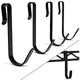 PriZoi Snap-On Wire Shelving Hooks - 4pack of Large 3.5 inch Black Heavy Duty Wire Shelf Hooks