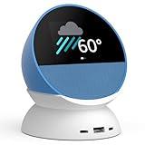 Echo Spot Bundle: Includes Echo Spot | Ocean Blue & Made for Amazon Stand with USB-C and USB-A Charging Ports | Glacier White