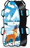 Sunlite Sports 45" Winter Wonderland Foldable Snow Sled, Fits 2 Children or 1 Adult, Ultra Portable, Strong and Durable, Sturdy Fabric Stitching, Handles with Steering, Kid's Winter Fun