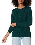 Amazon Essentials Women's Fisherman Cable Long-Sleeve Crewneck Sweater (Available in Plus Size), Deep Green, 2X