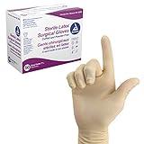 Dynarex Sterile Disposable Latex Surgical Gloves, Powder-Free, Sterilely Packaged in Pairs, Professional Medical and Healthcare Use, Veterinary Clinic, Bisque, Size 7.5, 1 Box of 50 Pairs of Gloves