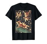 Funny Cat Kittens in Space Cute Retro Art Vintage T-Shirt