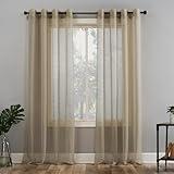 No. 918 Emily Sheer Voile Grommet Curtain Panel, 59" x 63", Stone
