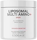 Codeage Multi Amino+ BCAA & EAA Supplement, All 9 Essential Amino Acids, Free-Form Branched-Chain Amino Acid Pills, Sport Supplement, Pre & Post Workout, Liposomal Delivery, Vegan, 240 Capsules