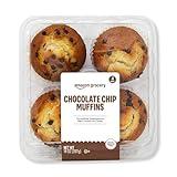 Amazon Grocery, Chocolate Chip Muffins, 14 Oz, 4 Ct, Frozen (Previously Fresh Brand, Packaging May Vary)